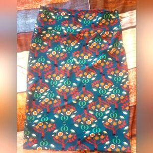 New Lularoe Skirt Blue With Floral, Medium